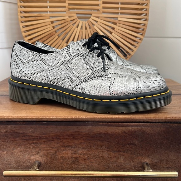 Dr. Martens Shoes - Dr martens 1461 vegan silver metallic snakeskin